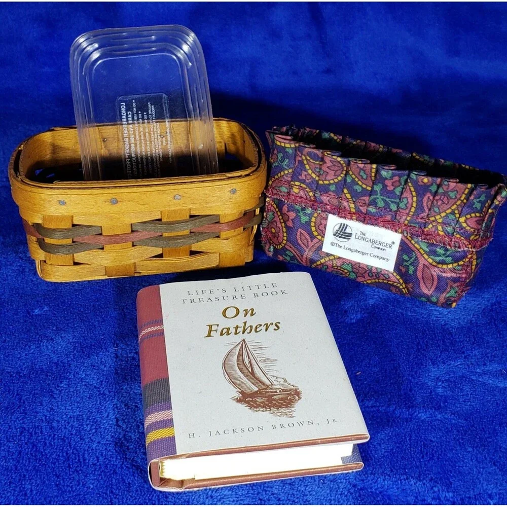 Longaberger 1994 Father's Day Business Card Basket Set - Father's Day Paisley